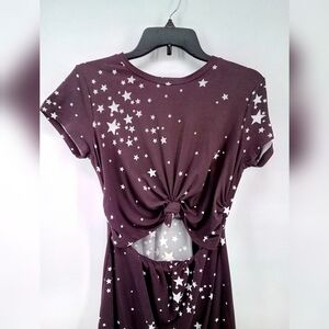 Sadie & Sage Plum Purple Knot Cutout Star Celestial Dress Small